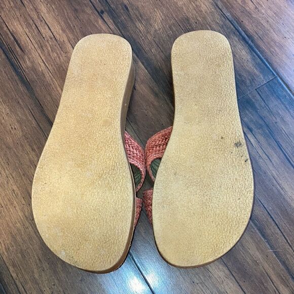 NWT Mila Paoli Size 8 Red Orange Woven Cross Strap Sandals Made in Italy 🇮🇹 - Picture 4 of 4